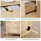 Comò moderni con cassetti, organizzatore per cassetti e armadi in legno per camera da letto, soggiorno, corridoio, rovere naturale