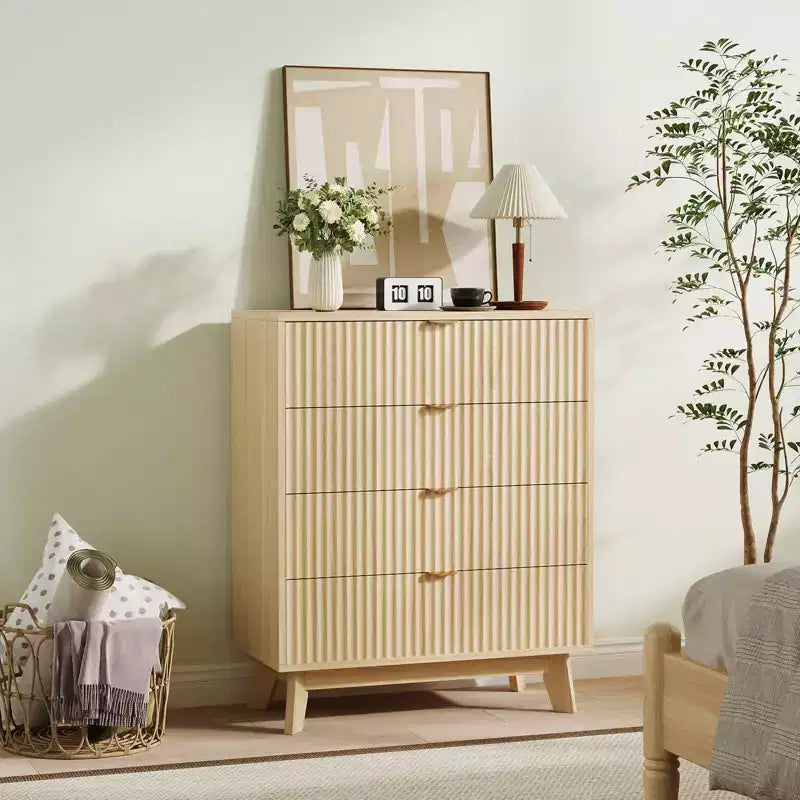 Comò moderni con cassetti, organizzatore per cassetti e armadi in legno per camera da letto, soggiorno, corridoio, rovere naturale