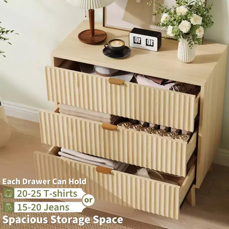 Comò moderni con cassetti, organizzatore per cassetti e armadi in legno per camera da letto, soggiorno, corridoio, rovere naturale