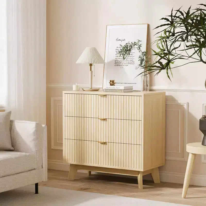 Comò moderni con cassetti, organizzatore per cassetti e armadi in legno per camera da letto, soggiorno, corridoio, rovere naturale