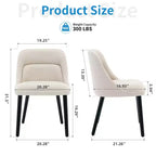 Set di 2 sedie da pranzo imbottite, sedie accentate in tessuto di lino con gambe in legno, sedie da cucina moderne per sala da pranzo, soggiorno, caffè