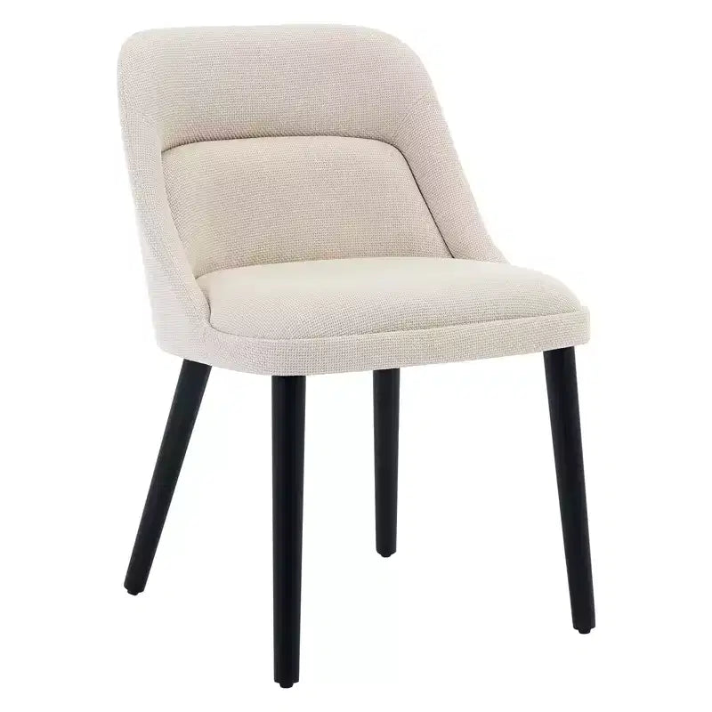 Set di 2 sedie da pranzo imbottite, sedie accentate in tessuto di lino con gambe in legno, sedie da cucina moderne per sala da pranzo, soggiorno, caffè