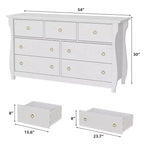 Cassettiera a 6/7 Cassetti - Cassettiera Alta Boho con Gambe Curve, Dettagli in Rattan e Mobile Contenitore Indipendente per Soggiorno, Camera da Letto, Ingresso