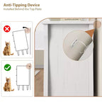 Cassettiera a 6/7 Cassetti - Cassettiera Alta Boho con Gambe Curve, Dettagli in Rattan e Mobile Contenitore Indipendente per Soggiorno, Camera da Letto, Ingresso