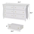 Cassettiera a 6/7 Cassetti - Cassettiera Alta Boho con Gambe Curve, Dettagli in Rattan e Mobile Contenitore Indipendente per Soggiorno, Camera da Letto, Ingresso