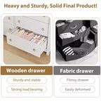 Cassettiera a 6/7 Cassetti - Cassettiera Alta Boho con Gambe Curve, Dettagli in Rattan e Mobile Contenitore Indipendente per Soggiorno, Camera da Letto, Ingresso