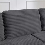 Seduta sinistra divano, Divano componibile a L, Divano componibile compresso in stile moderno minimalista in velluto a coste, Si trasforma in letto, Camera da letto