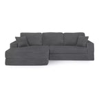 Seduta sinistra divano, Divano componibile a L, Divano componibile compresso in stile moderno minimalista in velluto a coste, Si trasforma in letto, Camera da letto