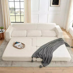 Seduta sinistra divano, Divano componibile a L, Divano componibile compresso in stile moderno minimalista in velluto a coste, Si trasforma in letto, Camera da letto
