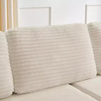 Seduta sinistra divano, Divano componibile a L, Divano componibile compresso in stile moderno minimalista in velluto a coste, Si trasforma in letto, Camera da letto