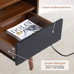 Comodino in acrilico trasparente Acekool 17,7L x 11,8P x 15,4H, tavolino moderno minimalista con gambe triangolari, nessun assemblaggio richiesto