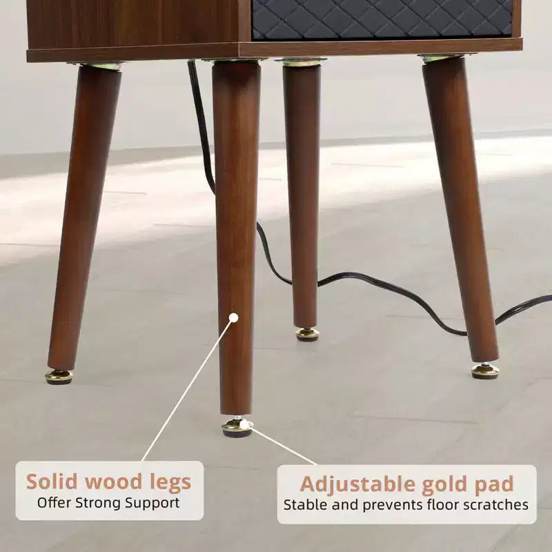 Comodino in acrilico trasparente Acekool 17,7L x 11,8P x 15,4H, tavolino moderno minimalista con gambe triangolari, nessun assemblaggio richiesto