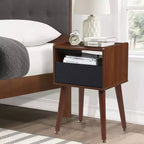 Comodino in acrilico trasparente Acekool 17,7L x 11,8P x 15,4H, tavolino moderno minimalista con gambe triangolari, nessun assemblaggio richiesto