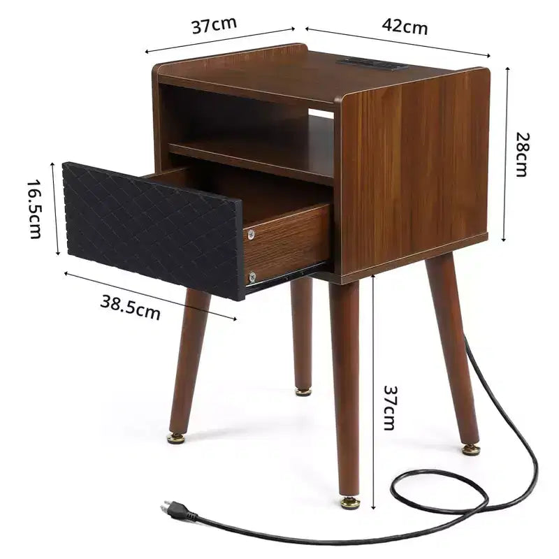 Comodino in acrilico trasparente Acekool 17,7L x 11,8P x 15,4H, tavolino moderno minimalista con gambe triangolari, nessun assemblaggio richiesto