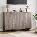 Credenza Buffet, Mobile Contenitore Moderno da Cucina da 55" con 2 Cassetti e 4 Ante