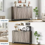 Credenza Buffet, Mobile Contenitore Moderno da Cucina da 55" con 2 Cassetti e 4 Ante