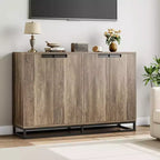 Credenza Buffet, Mobile Contenitore Moderno da Cucina da 55" con 2 Cassetti e 4 Ante