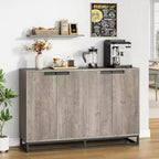 Credenza Buffet, Mobile Contenitore Moderno da Cucina da 55" con 2 Cassetti e 4 Ante