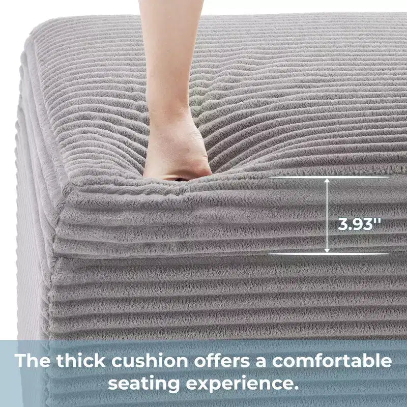 LIKEPAY Pouf/Contenitore quadrato in velluto a coste con coperchio rimovibile