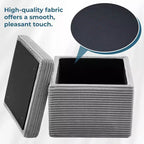 LIKEPAY Pouf/Contenitore quadrato in velluto a coste con coperchio rimovibile