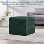 LIKEPAY Pouf/Contenitore quadrato in velluto a coste con coperchio rimovibile