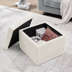 LIKEPAY Pouf/Contenitore quadrato in velluto a coste con coperchio rimovibile