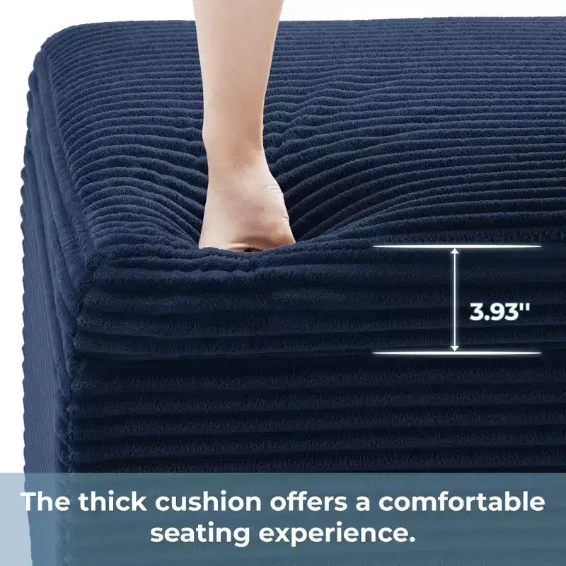 LIKEPAY Pouf/Contenitore quadrato in velluto a coste con coperchio rimovibile
