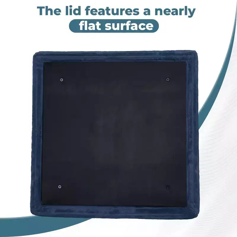 LIKEPAY Pouf/Contenitore quadrato in velluto a coste con coperchio rimovibile