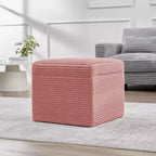 LIKEPAY Pouf/Contenitore quadrato in velluto a coste con coperchio rimovibile