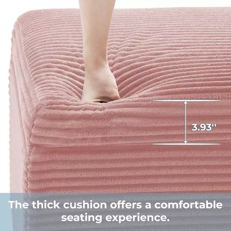 LIKEPAY Pouf/Contenitore quadrato in velluto a coste con coperchio rimovibile