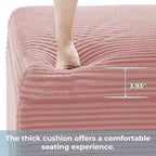 LIKEPAY Pouf/Contenitore quadrato in velluto a coste con coperchio rimovibile