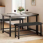 Set Tavolo da Pranzo Acekool con 2 Panche Imbottite, Tavolo Salvaspazio per Appartamento o Sala da Pranzo