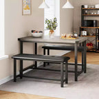 Set Tavolo da Pranzo Acekool con 2 Panche Imbottite, Tavolo Salvaspazio per Appartamento o Sala da Pranzo