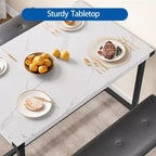 Set Tavolo da Pranzo Acekool con 2 Panche Imbottite, Tavolo Salvaspazio per Appartamento o Sala da Pranzo