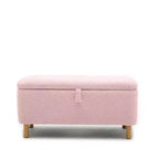 Panca Pouf Contenitore Okak Moderna con Apertura a Tirare, Comoda in Tessuto Bouclé, Pouf Contenitore Imbottito per Camera da Letto, Ingresso