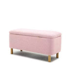 Panca Pouf Contenitore Okak Moderna con Apertura a Tirare, Comoda in Tessuto Bouclé, Pouf Contenitore Imbottito per Camera da Letto, Ingresso