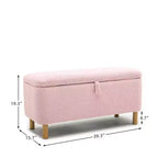 Panca Pouf Contenitore Okak Moderna con Apertura a Tirare, Comoda in Tessuto Bouclé, Pouf Contenitore Imbottito per Camera da Letto, Ingresso