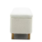 Panca Pouf Contenitore Okak Moderna con Apertura a Tirare, Comoda in Tessuto Bouclé, Pouf Contenitore Imbottito per Camera da Letto, Ingresso