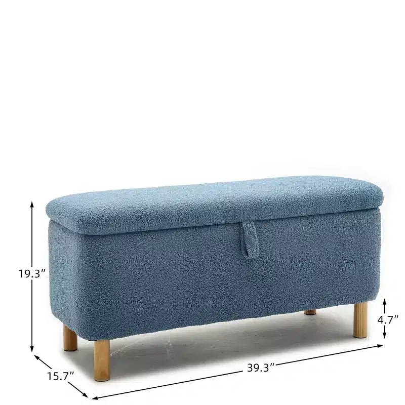Panca Pouf Contenitore Okak Moderna con Apertura a Tirare, Comoda in Tessuto Bouclé, Pouf Contenitore Imbottito per Camera da Letto, Ingresso