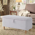Panca Pouf Contenitore Okak Moderna con Apertura a Tirare, Comoda in Tessuto Bouclé, Pouf Contenitore Imbottito per Camera da Letto, Ingresso
