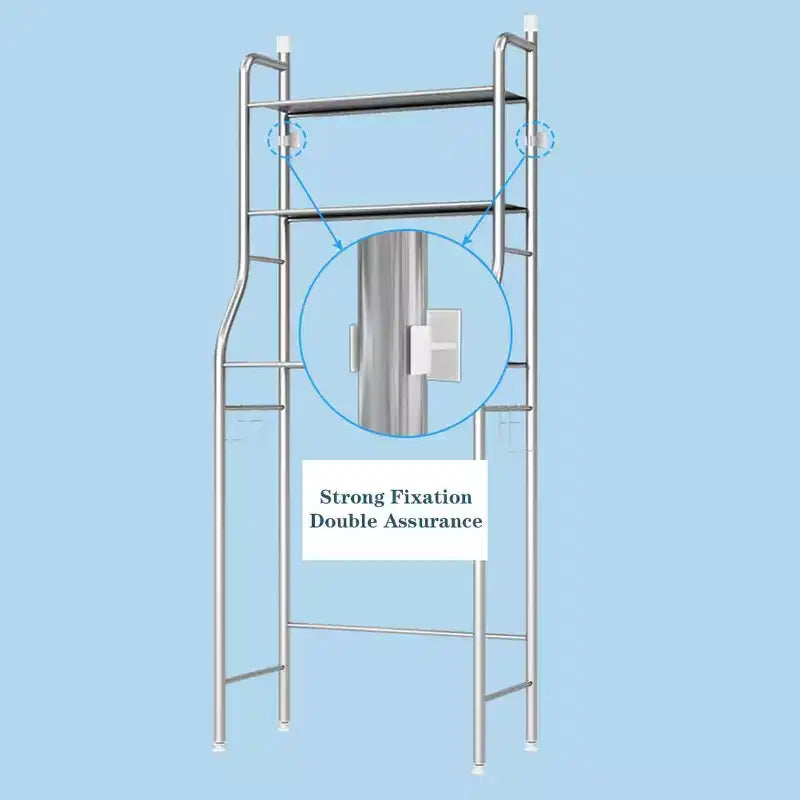 Mobiletto portaoggetti da bagno GustoWave sopra il WC, organizer da bagno in metallo con porta carta igienica e ganci, autoportante senza forare, salvaspazio, bianco