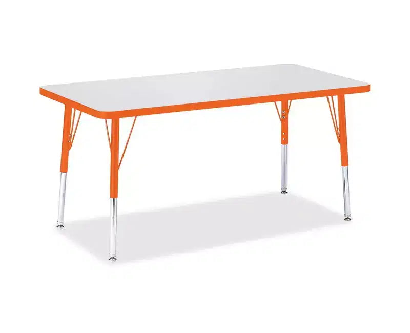 Tavolo rettangolare Jonti-Craft Berries con bordo colorato altezza elementare (24 x 48) in arancione