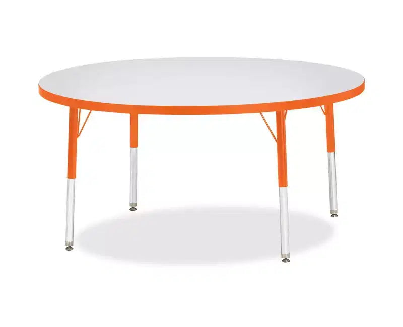 Jonti-Craft Berries Tavolo Rotondo Altezza Elementare Bordo Colorato Arancione 48 x 48 pollici