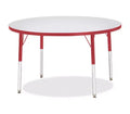 Jonti-Craft Berries Elementary Height Gray Top Color Edge Round Table 42 x 42 in Red