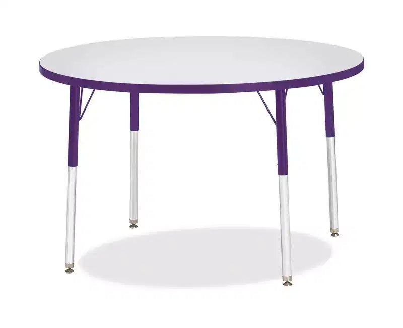 Tavolo rotondo Jonti-Craft Berries per adulti, altezza 42 x 42 pollici, bordo colorato, viola