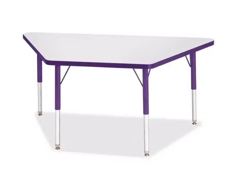 Jonti-Craft Berries tavolo trapezoidale Prism Edge ad altezza elementare (24 x 48) in viola