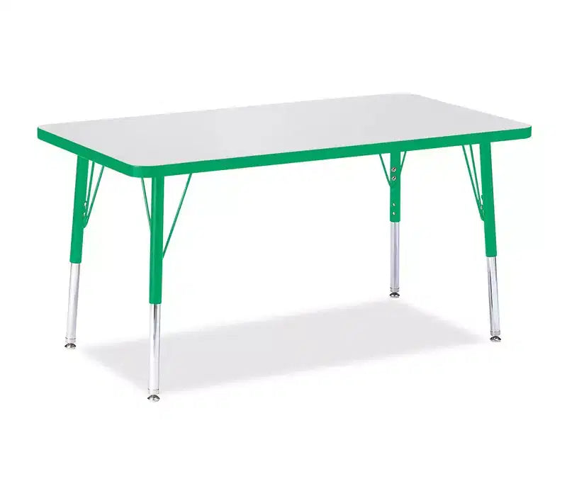 Jonti-Craft Berries Elementary Height Color Edge Rectangle Table (24 x 36) in Green