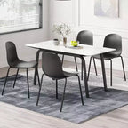 Pexfix Sedia da Pranzo Impilabile in Plastica con Gambe in Metallo, Set da 4