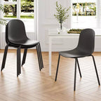 Pexfix Sedia da Pranzo Impilabile in Plastica con Gambe in Metallo, Set da 4