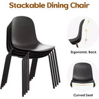 Pexfix Sedia da Pranzo Impilabile in Plastica con Gambe in Metallo, Set da 4